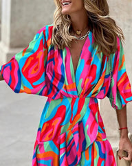 Hartman Plant Printed Satin Wrap Romper