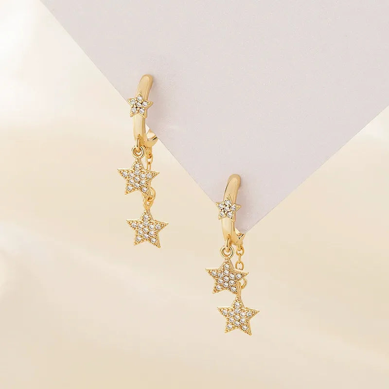 Earring Accessories Gold Star Hoop Metal 14K Copper YOS0312