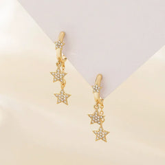 Earring Accessories Gold Star Hoop Metal 14K Copper YOS0312