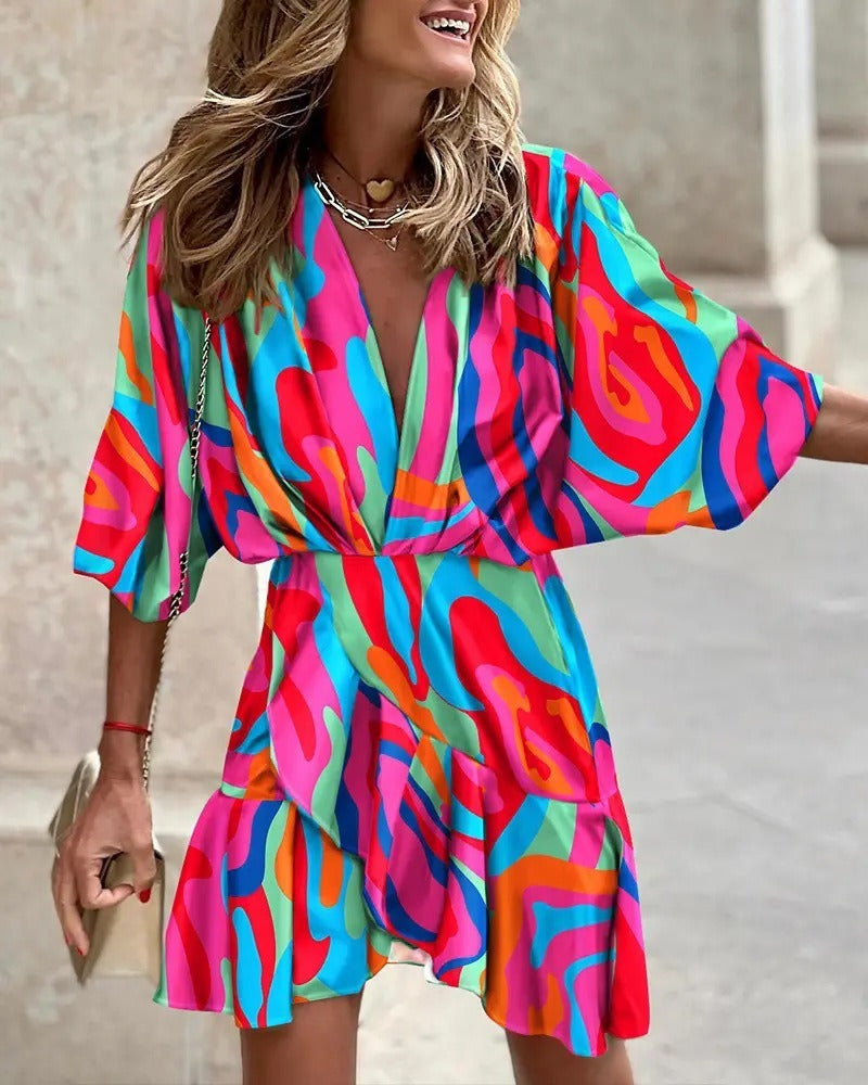 Hartman Plant Printed Satin Wrap Romper