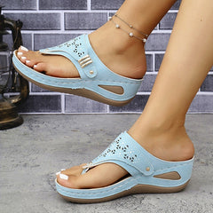 Chic Fringe Wedge Flip-Flops