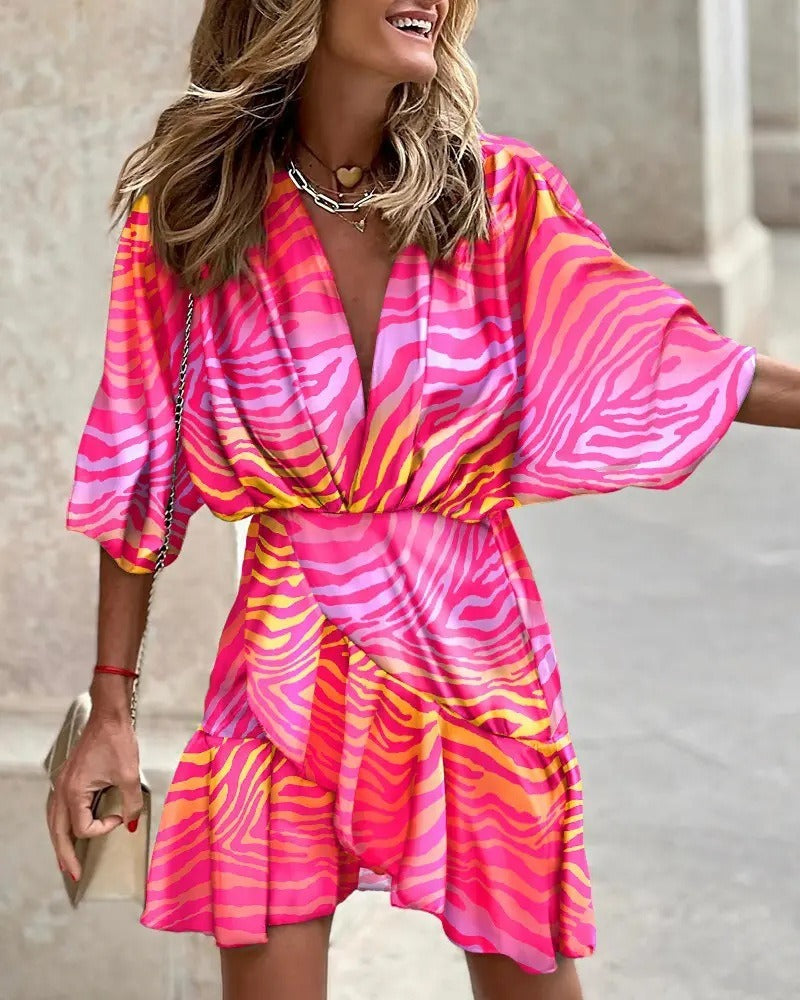 Hartman Plant Printed Satin Wrap Romper