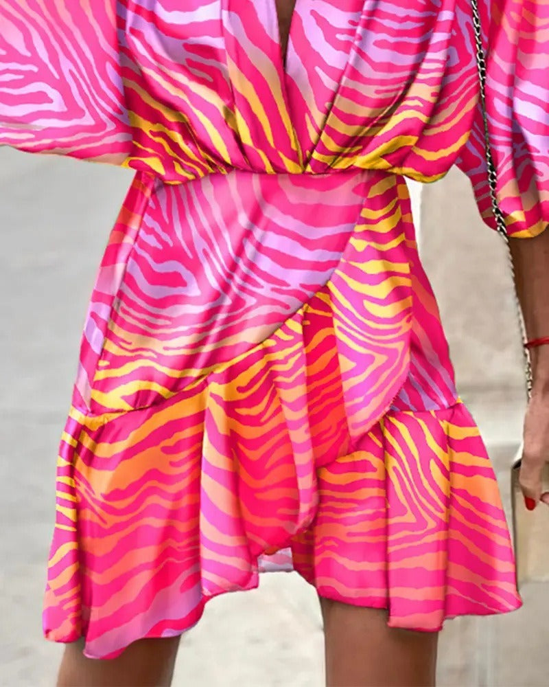 Hartman Plant Printed Satin Wrap Romper