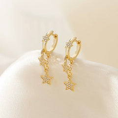 Earring Accessories Gold Star Hoop Metal 14K Copper YOS0312