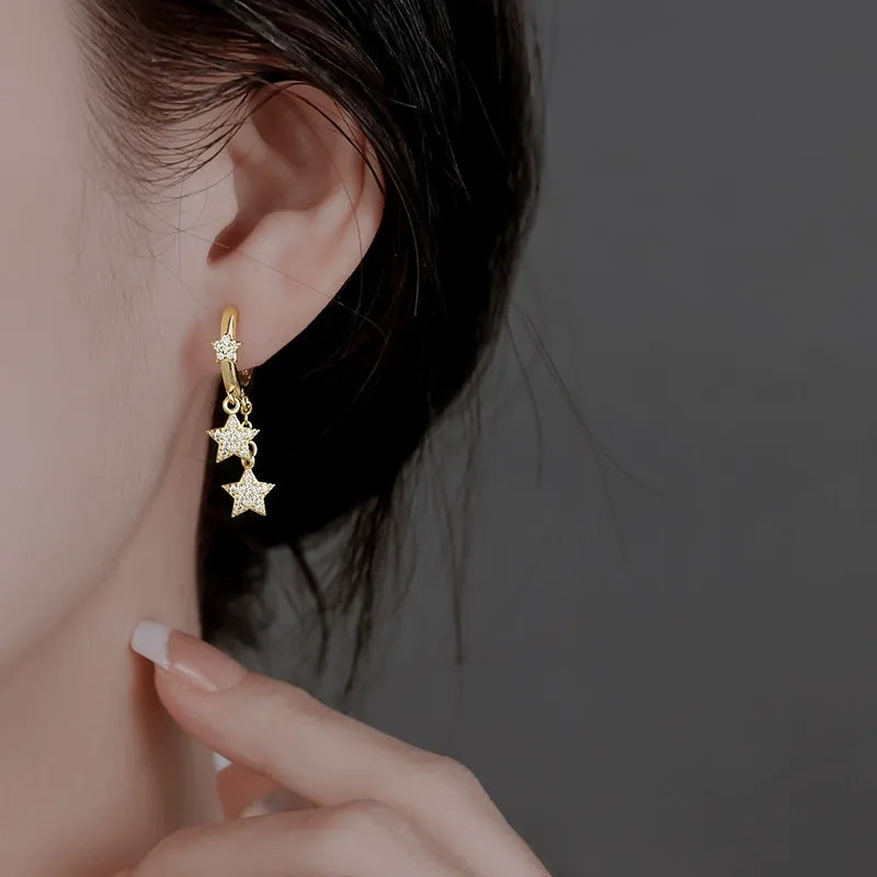 Earring Accessories Gold Star Hoop Metal 14K Copper YOS0312