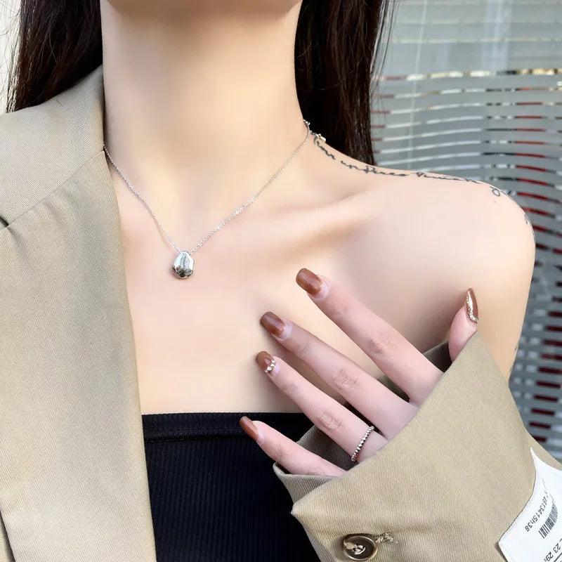 Irregular Matte Geometric Pendant NecklaceCharm Jewelry