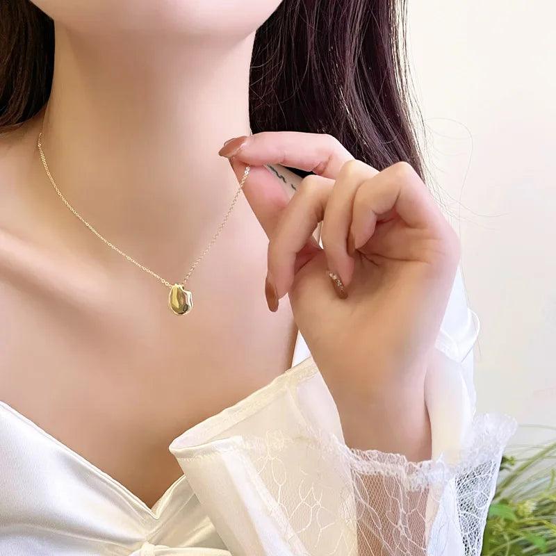 Irregular Matte Geometric Pendant NecklaceCharm Jewelry