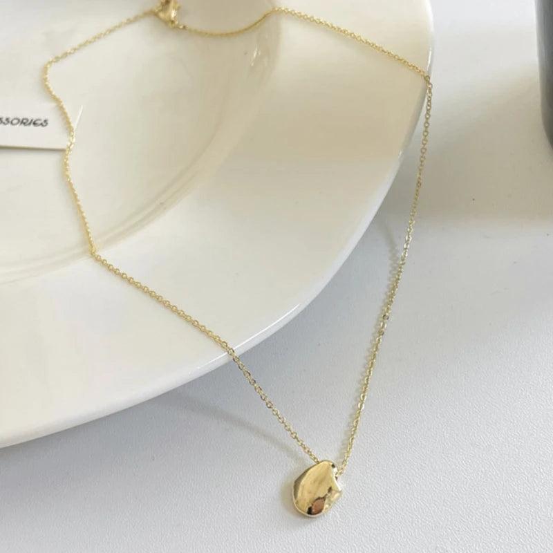 Irregular Matte Geometric Pendant NecklaceCharm Jewelry