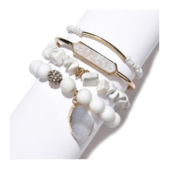 Light Crystal Bracelets Set Natural Stone Beads