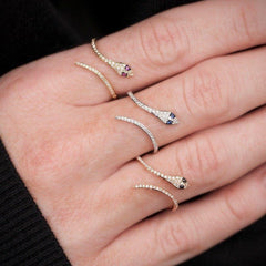 Long Simple Snake Finger Rings