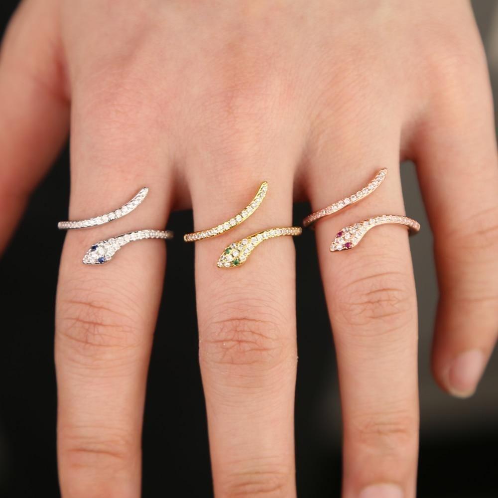 Long Simple Snake Finger Rings