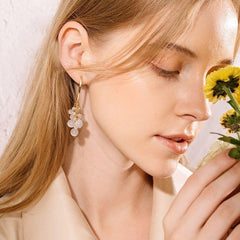 Luxury Opal Tassel Long Big Earrings