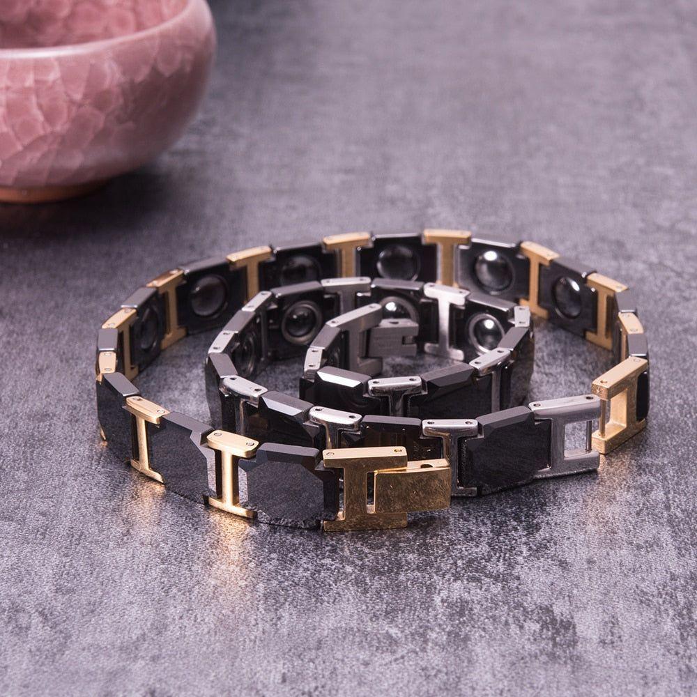 Magnetic Black Ceramic Bracelets Unisex Accessory ORB-216-01BKRG