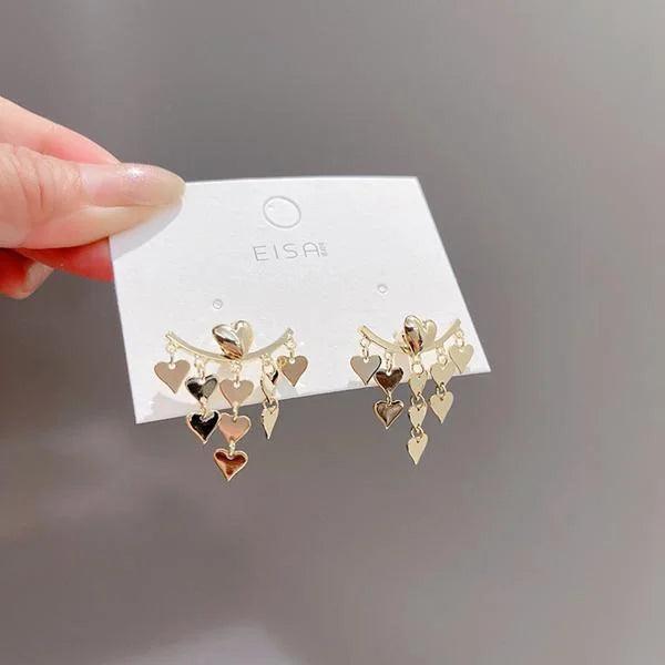 Metal Multi Hearts Earrings