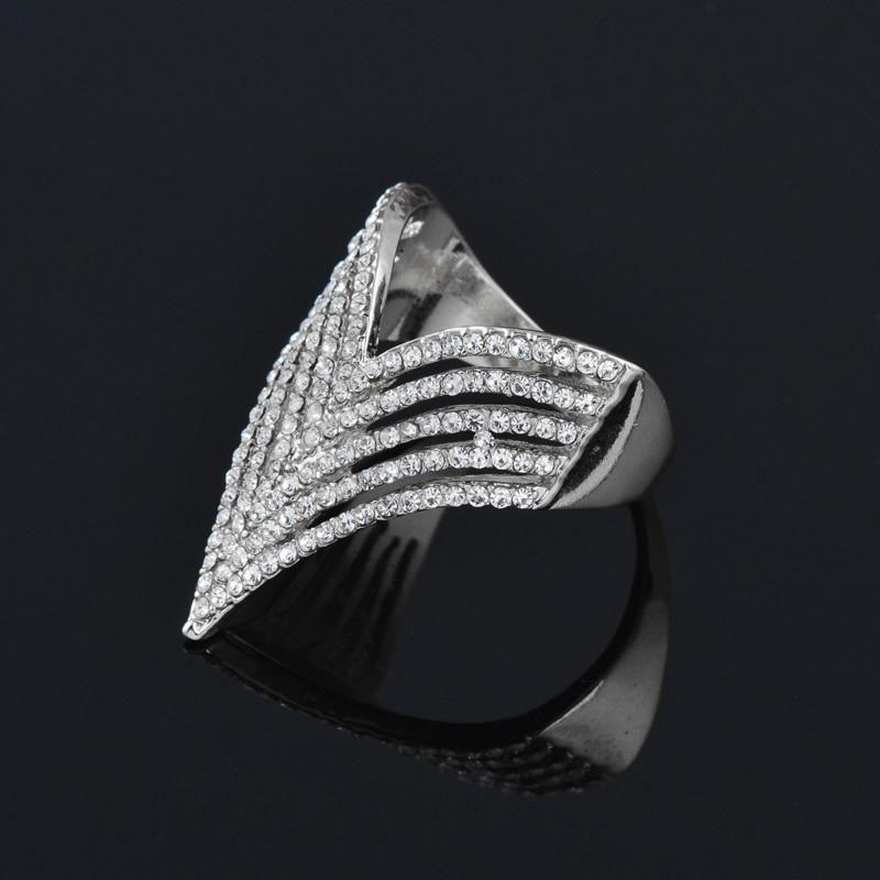 Micro Paved Cubic Multilayer Crystal Finger Rings