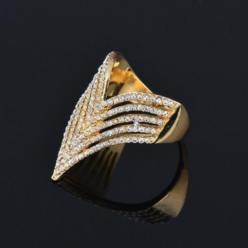 Micro Paved Cubic Multilayer Crystal Finger Rings