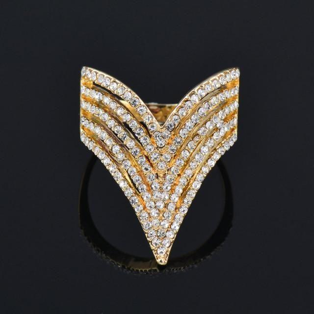 Micro Paved Cubic Multilayer Crystal Finger Rings