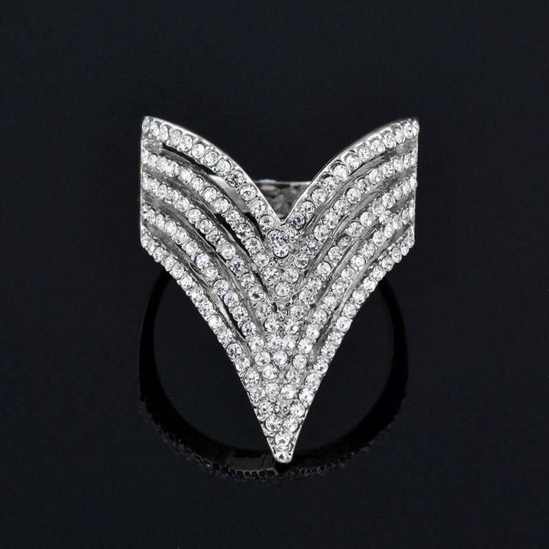 Micro Paved Cubic Multilayer Crystal Finger Rings