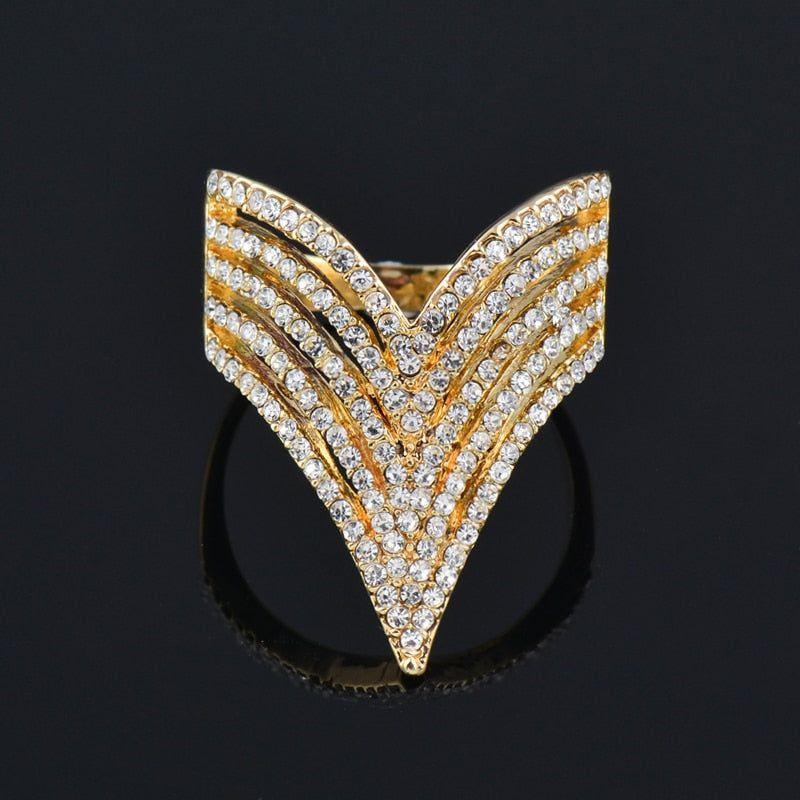 Micro Paved Cubic Multilayer Crystal Finger Rings