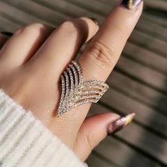 Micro Paved Cubic Multilayer Crystal Finger Rings