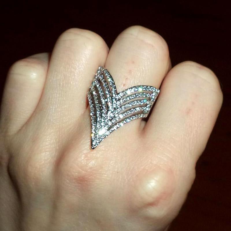 Micro Paved Cubic Multilayer Crystal Finger Rings