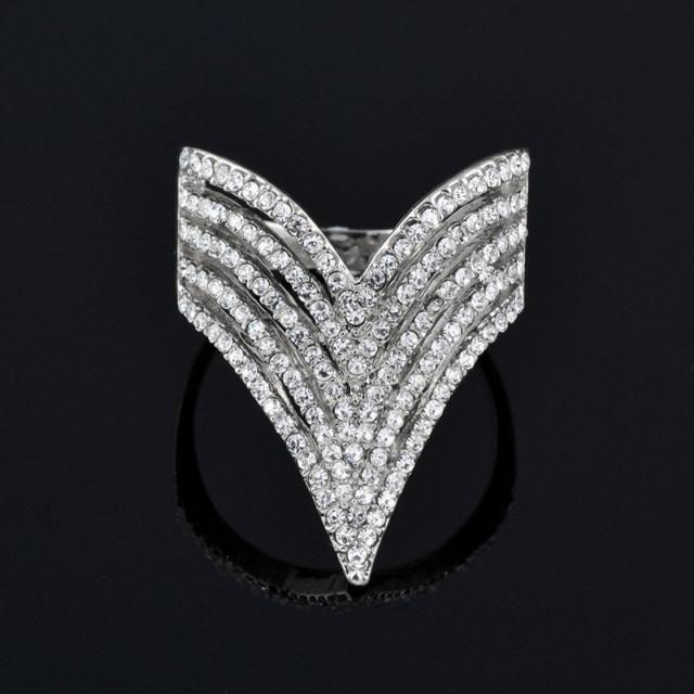 Micro Paved Cubic Multilayer Crystal Finger Rings