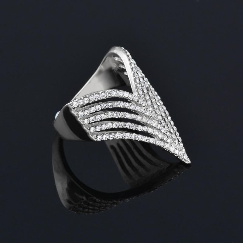 Micro Paved Cubic Multilayer Crystal Finger Rings