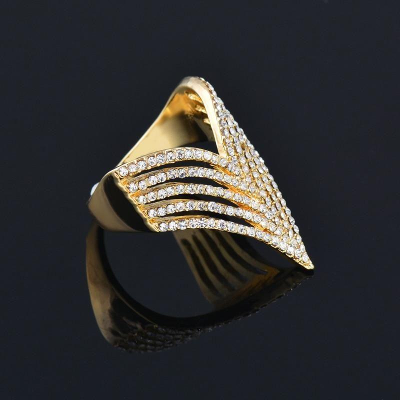 Micro Paved Cubic Multilayer Crystal Finger Rings