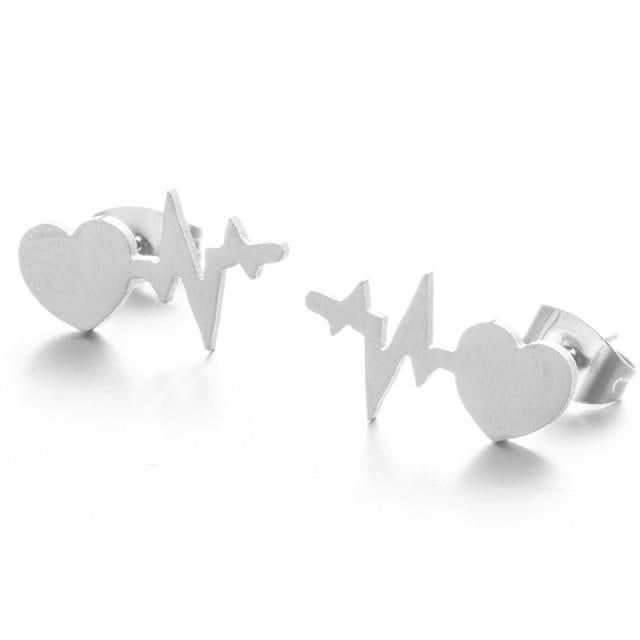 Mini Earrings Geometric Heartbeat