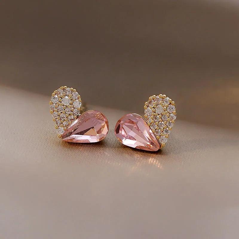 Mini Heart Crystal Earrings