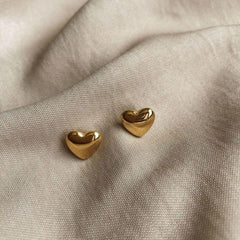 Mini Sweet Heart Stainless Steel Stud Earrings