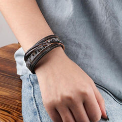 Multilayer Bracelets Fur Leopard Leather