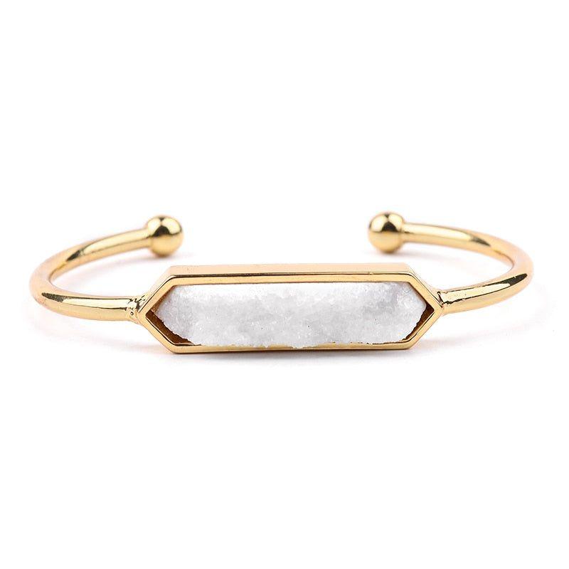 Natural Stone Bracelets Golden Bangles