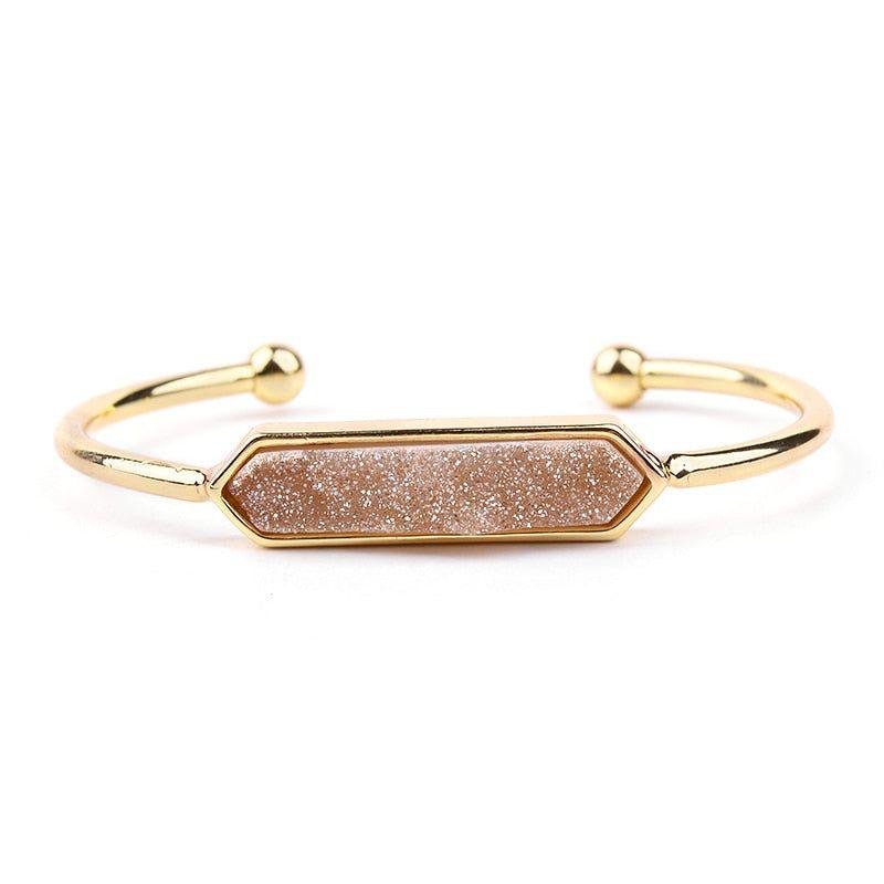 Natural Stone Bracelets Golden Bangles