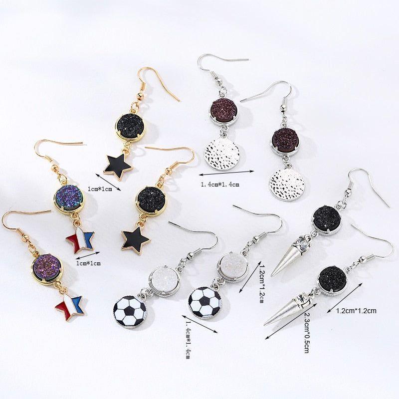 Natural Stone Druzy Drop Earrings