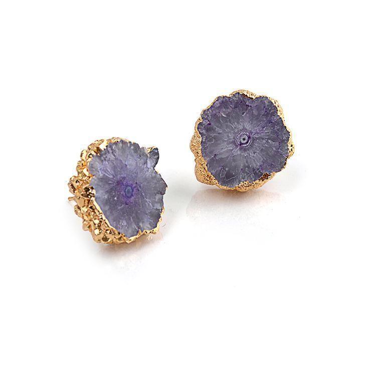 Natural Stone Lovely Flower Shape Earring