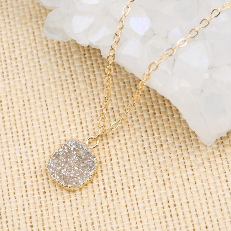 Necklaces Geometric Champagne Drusy Jewelry