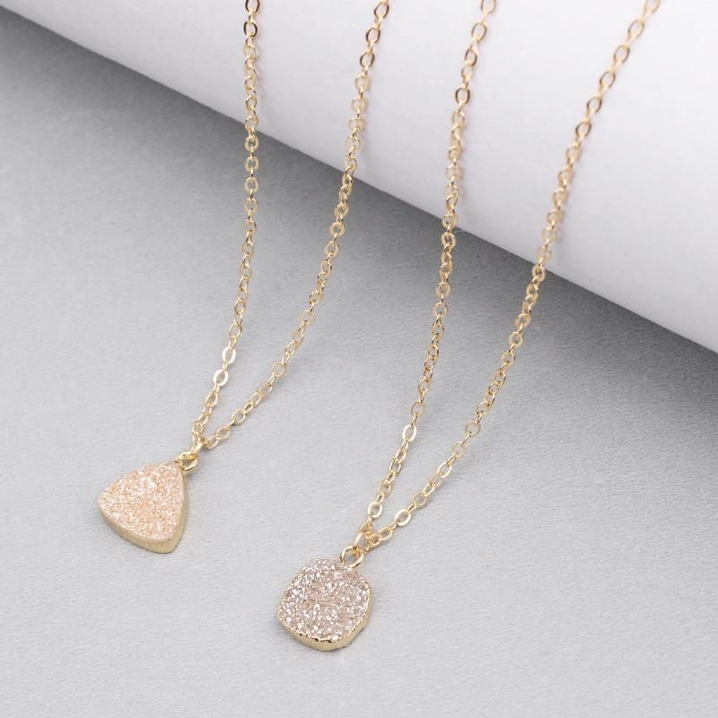 Necklaces Geometric Champagne Drusy Jewelry