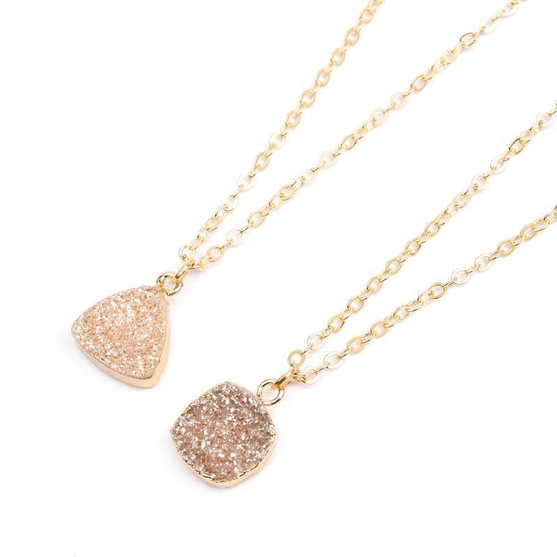 Necklaces Geometric Champagne Drusy Jewelry