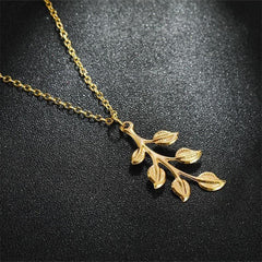 Necklaces Golden Minimalist Long Leaves