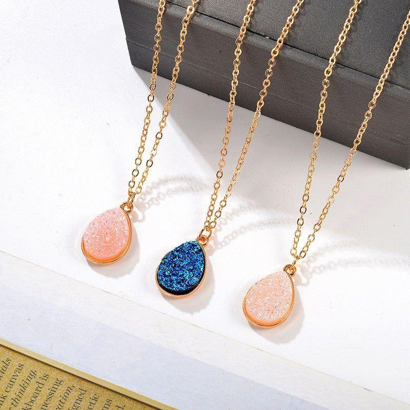 Necklaces Natural Stone Water Drop Pendant