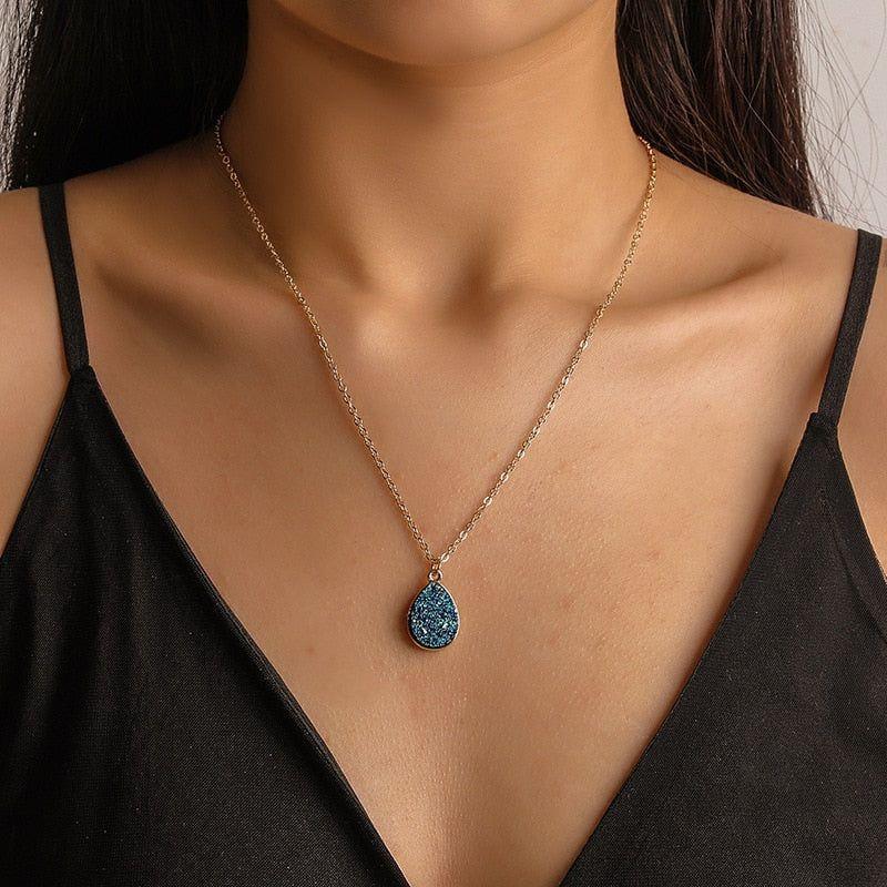 Necklaces Natural Stone Water Drop Pendant