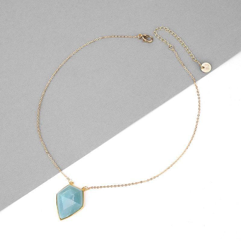 Necklaces Blue Geometric Crystal Pendant