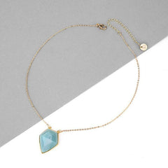 Necklaces Blue Geometric Crystal Pendant