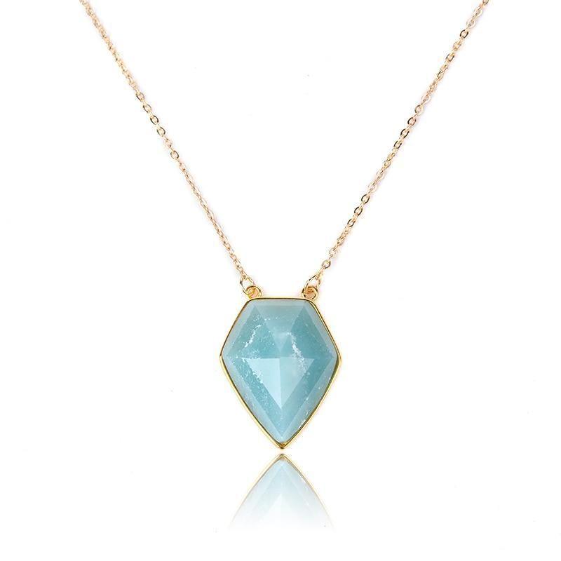 Necklaces Blue Geometric Crystal Pendant