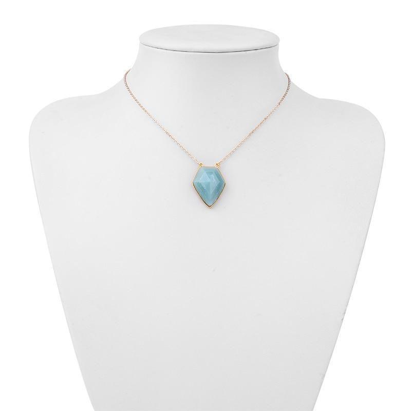 Necklaces Blue Geometric Crystal Pendant