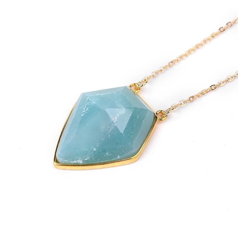 Necklaces Blue Geometric Crystal Pendant