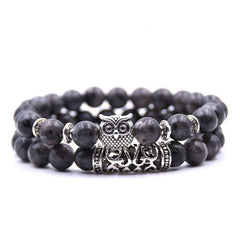 Owl Bracelet Stone Bracelets Men Women Set