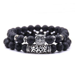 Owl Bracelet Stone Bracelets Men Women Set