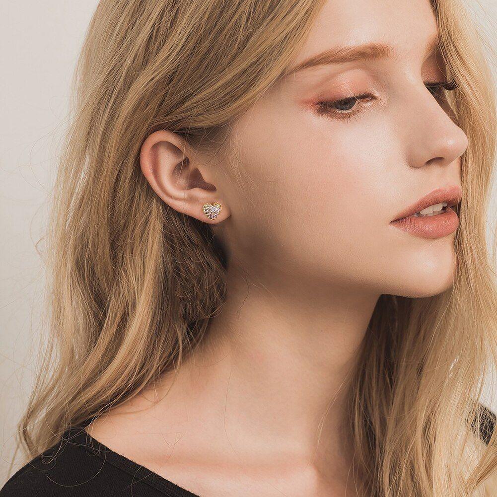 Purple 925 Sterling Silver Stud Earrings